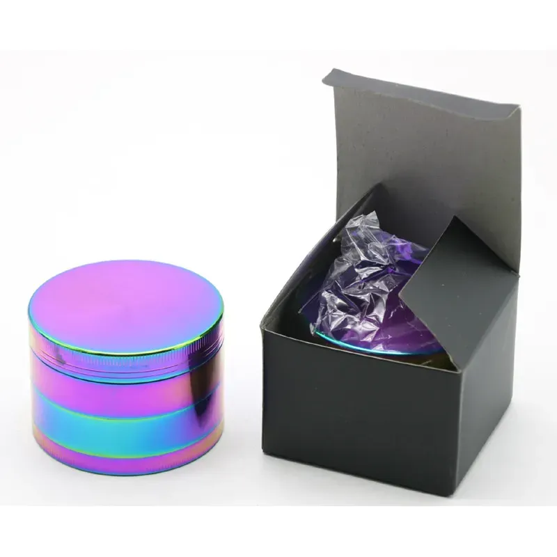 Rainbow Color 4 Layer Zinc Alloy Metal Smoking Tobacco Grinder Ice Blue Herb Grinders Hand Muller Crusher