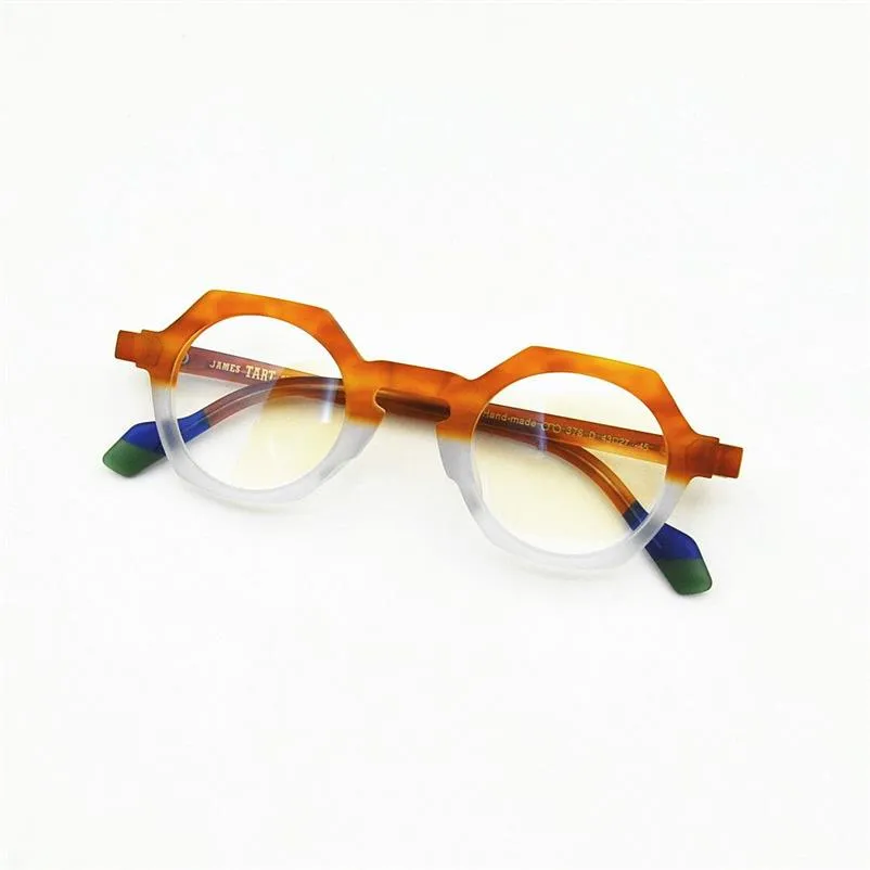 Marco óptico para hombres Diseñador de marca Hombres Mujeres Moda Irregular Hexágono Cuadrado Anteojos Marcos Vintage Pequeñas gafas de miopía 184r