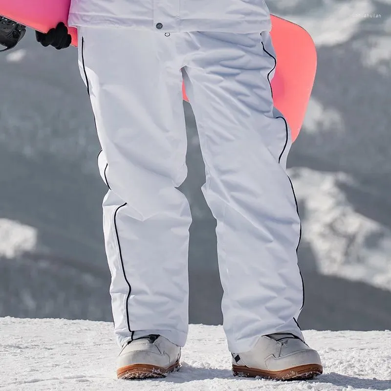 Men Women Winter Ski Pants with Belt Waterproof Snow Pants