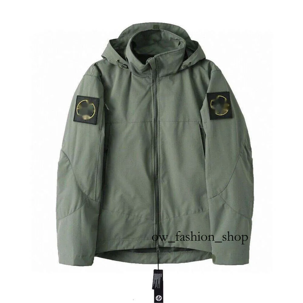 Stones Island Men's Charge Coat 23ss New Stone Cross Compass Sleeve Badge Men's Functional Windproof Jacket 656 821