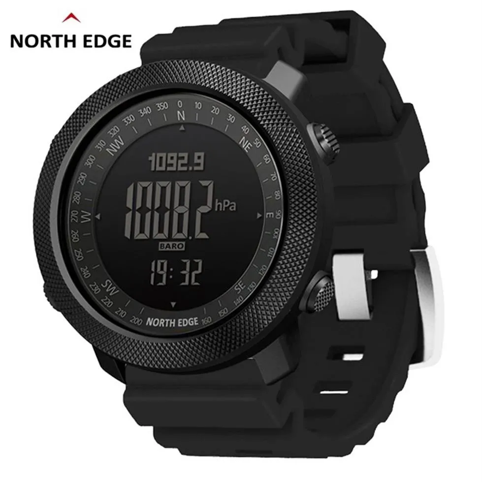 NORTH EDGE Altimetro Barometro Bussola Uomo Orologi digitali Sport Orologio da corsa Arrampicata Escursionismo Orologi da polso Impermeabile 50M 220421197H