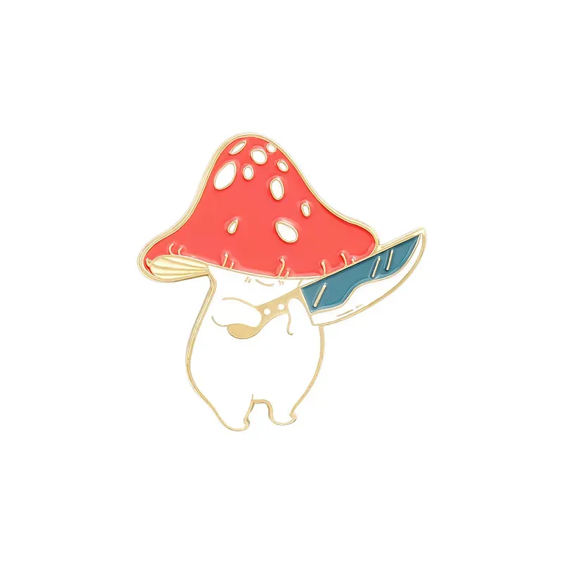 Mushroom Enamel Pin Custom Funny Guitar Accordion Brooches Bag Lapel Pins Cartoon Cute Badge Plant Jewelry Gift for Kids Friends