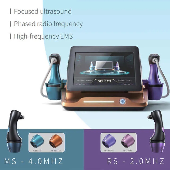 Salon use 8 Cartridges MPTS Intensity Focused Ultrasound rf ems Anti Wrinkle Face Lift Skin Tightening Body Slimming HIFU