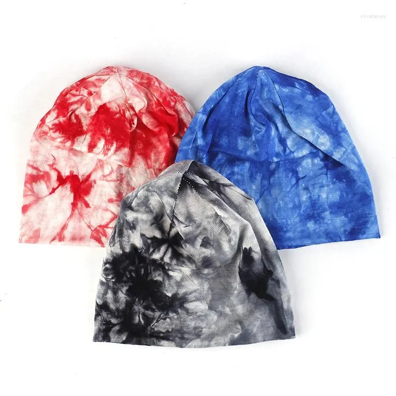 Berets Geebro Baby Cotton Tie Dye Soft Skullies Beanies Boy Girl Warm Elastic Hat Kid Infants Casual Knitted Cap Bonnet