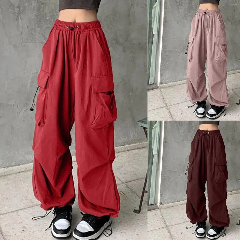 Vrouwen Broek Hip Hop Y2K Cargo Vrouwen Harajuku Grote Zakken Casual Broek Streetwear Koreaanse Trekkoord Hoge Taille Pantalones