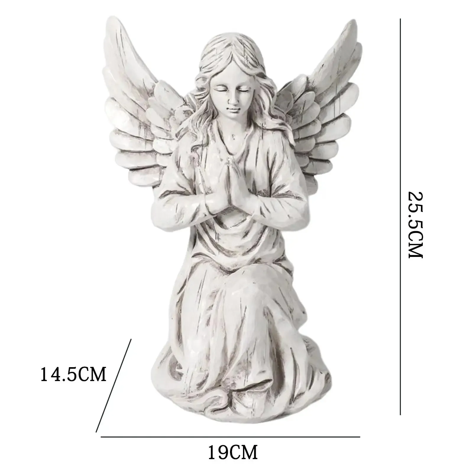 Dekorativa föremål Figurer Angel Garden Statue Religious Outdoor Decor Art Decoration Memorial Fairy Ornament Sculpture For Outside Porch Lawn 231216