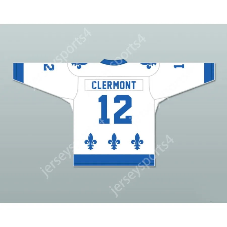 Niestandardowy Bob Clermont 12 le National de Quebec White Hockey Jersey Lance Et Compte New Top Sched S-M-L-XL-XXL-3XL-4XL-5XL-6XL