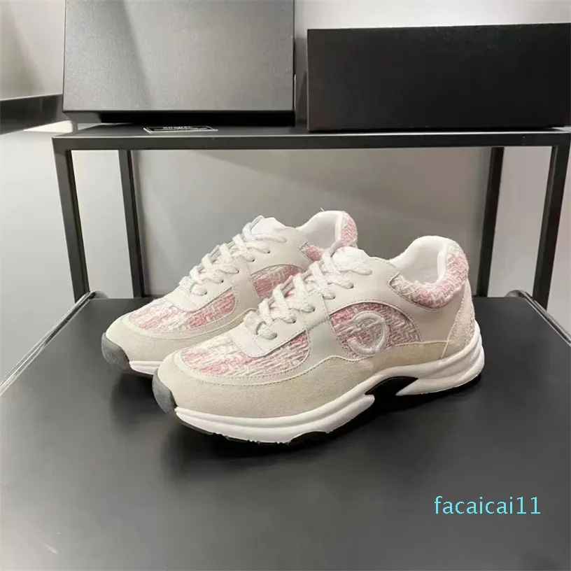 Freizeitschuhe Designer Running Fashion Channel Sneakers Damen Schnür-Sportschuh-Trainer Klassische Sneaker-Frau