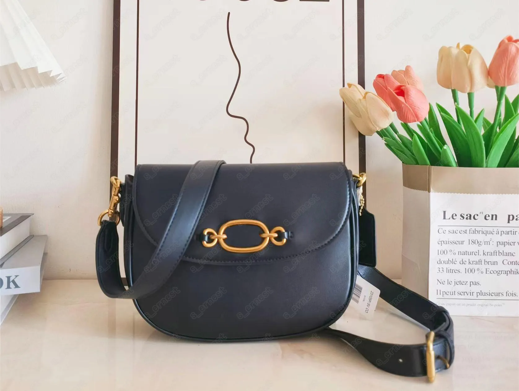 حقيبة كتف Harley Trendy Saddle Women Crossbody حقيبة بسيطة ألوان صلبة رفرف رفرف مصمم حقيبة حقيبة اليد