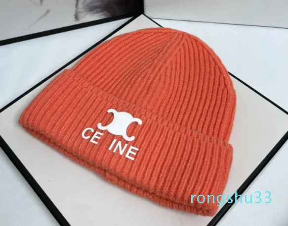 Bonnet chaud de styliste de Style classique pour hommes et femmes, marque de mode, Double lettre C, casquette tricotée universelle, automne