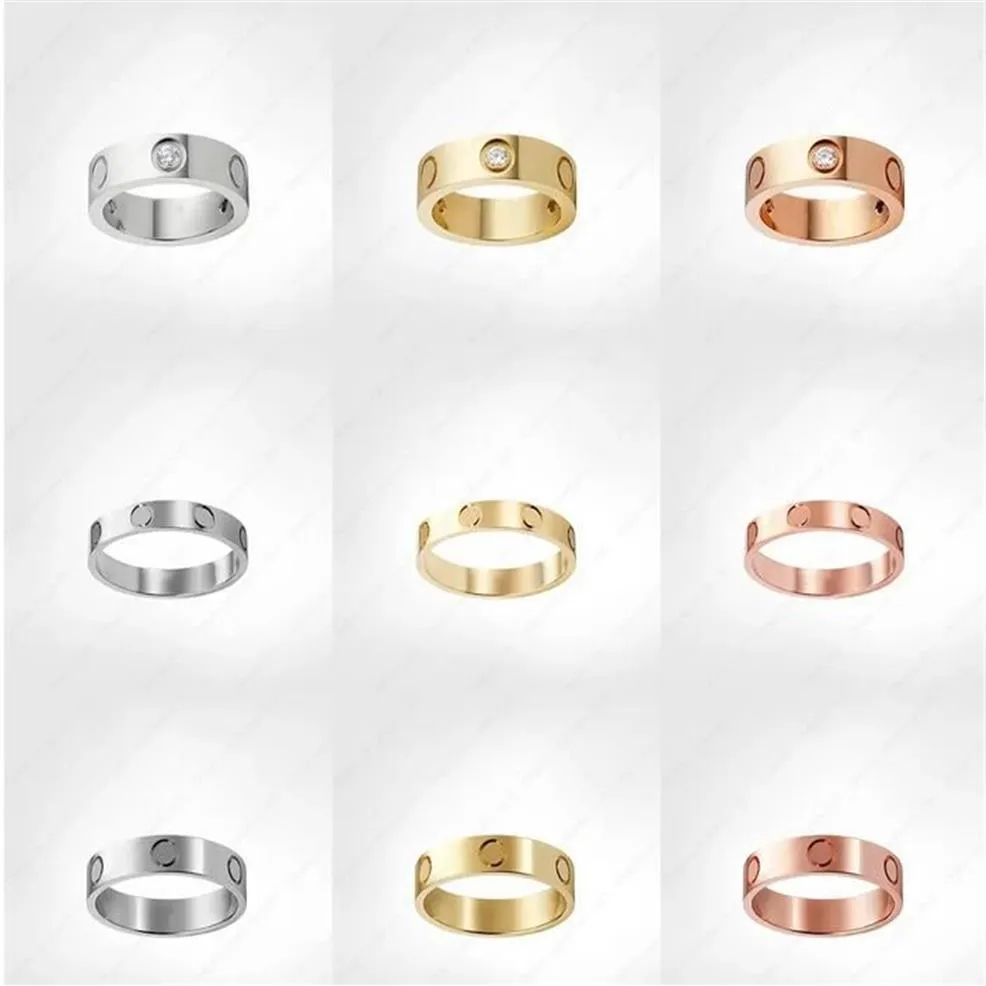 Love Screw Ring Herren Bandringe 3 Diamon Designer Luxusschmuck Damen Titanstahllegierung vergoldet Handwerk Gold Silber Rose Nev281T