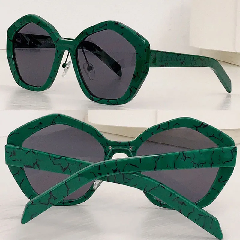 2024 Mens Fashion Brand Designer Occhiali da sole di marca per uomo Donna Fibra di acetato Cornice verde Lente grigia UV400 Occhiali da sole da viaggio per il tempo libero con scatola PR08xs