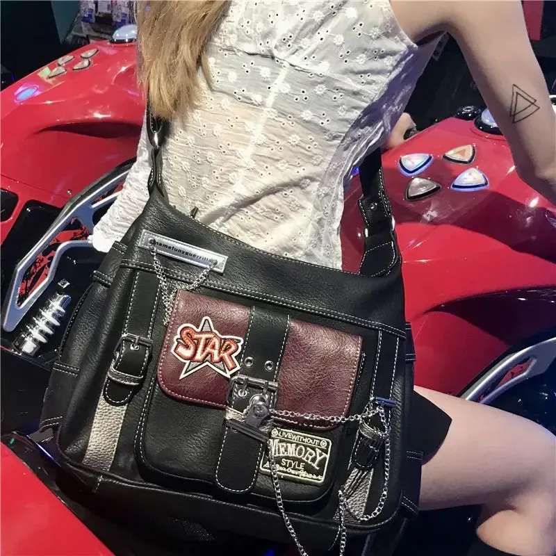 Abendtaschen HAEX Vintage Frauen Umhängetasche Mode Y2K Ketten Bolso Mujer 2023 Subkultur Punk Ästhetische Crossbody Schulter Femme 231216