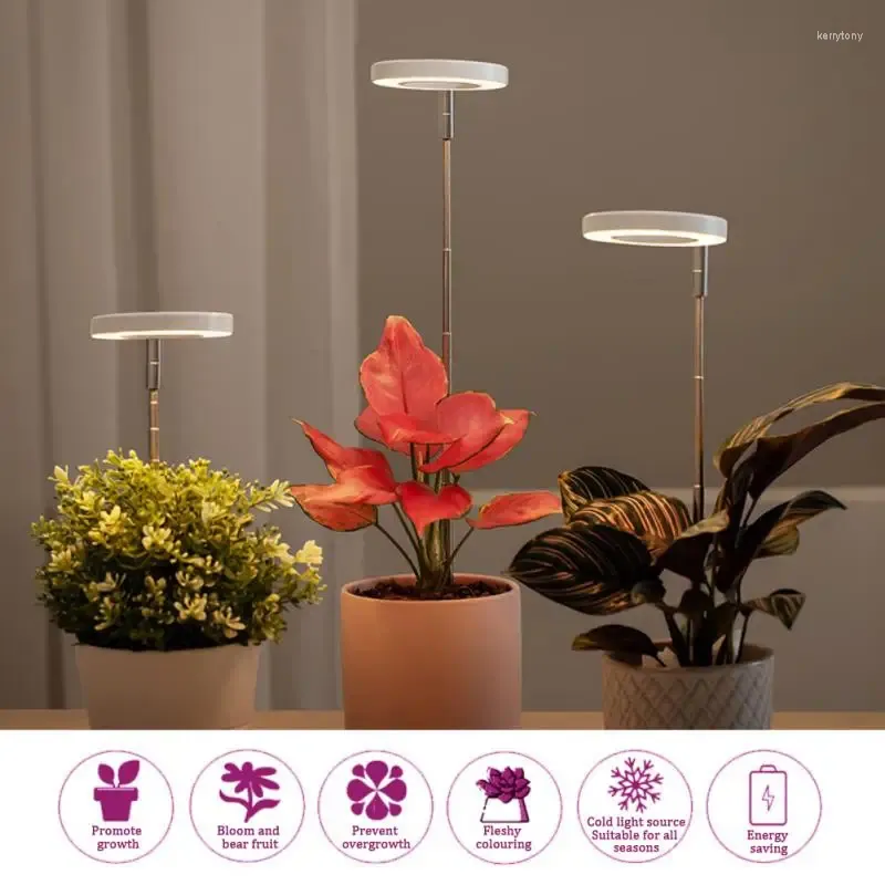 Luzes de crescimento USB Lâmpada de crescimento de plantas Interior Brilho de espectro total ajustável LED Ligar / desligar automático