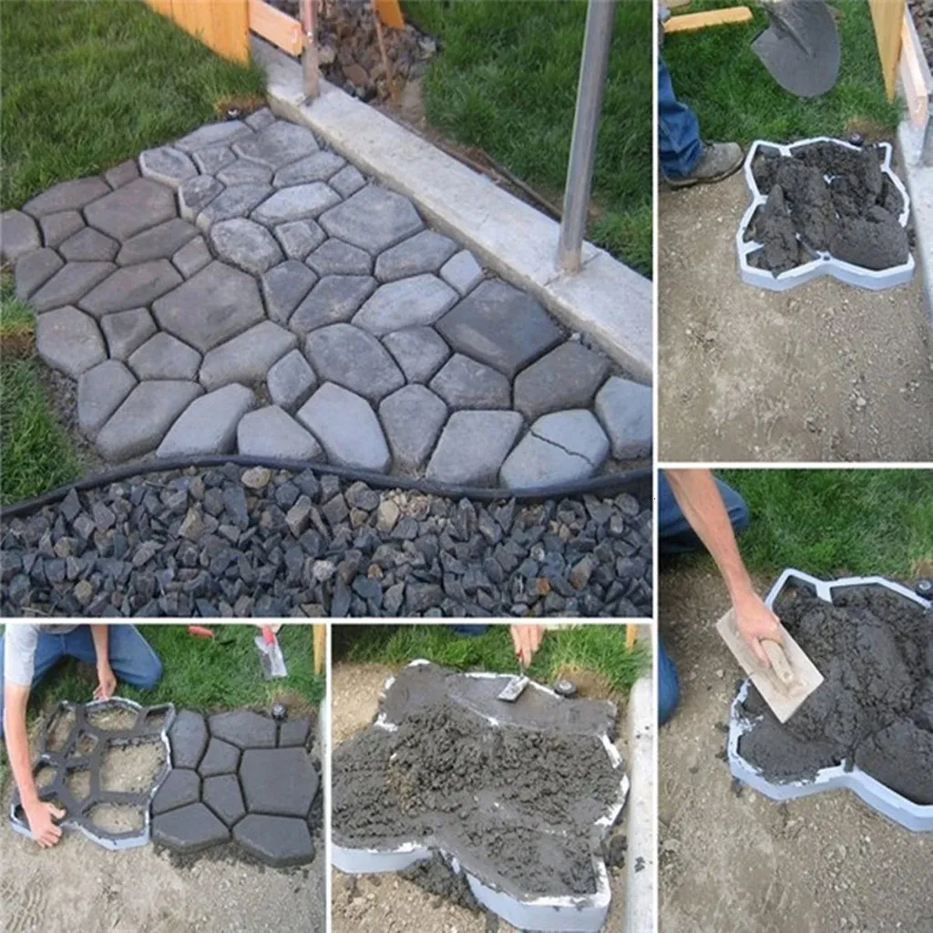 Moule à Pavé Jardin DIY Effet Bois & Pierre – 63 × 23 Cm | Moule Béton Chemin Allée Trottoir Patio Réutilisable