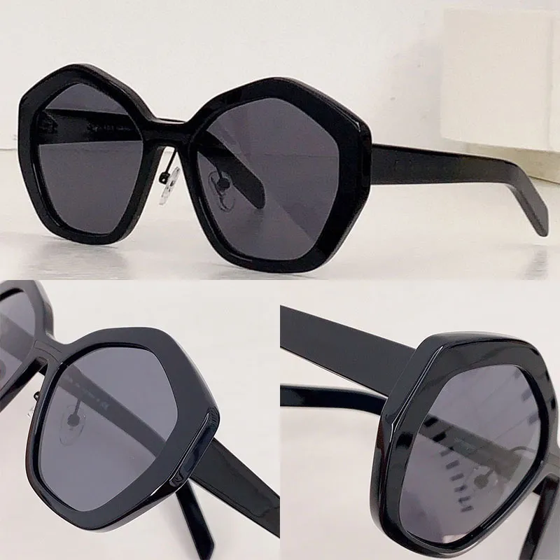 Mens Fashion Brand Luxury Designer Märke Solglasögon för män Kvinnor Black Acetate Fiber Shield Frame Grey Lens UV400 Fashion Elegant Solglasögon PR08XS