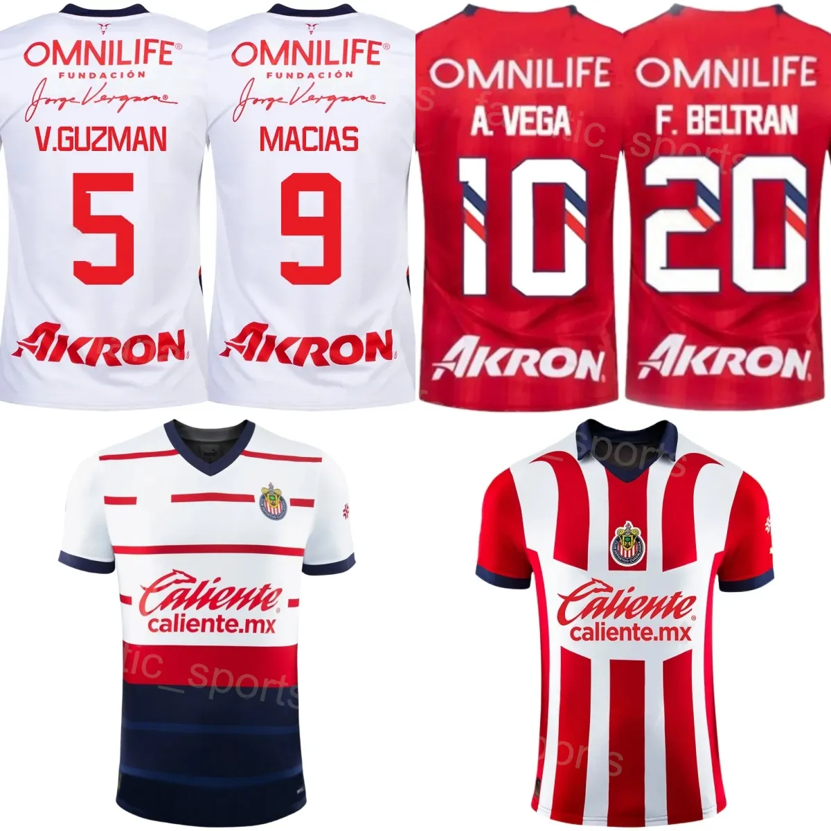 Hommes CD Chivas Guadalajara Club Team 28 GONZALEZ Maillots de football OROZCO SEPULVEDA MOZO ALVARADO GUZMAN CALDERON MARIN BELTRAN 207 Padilla Kits de chemise de football 23/24