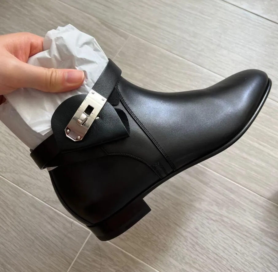 Toka ile Düz Ayakkabılar Boot Designer Süet Deri Ayak Bilgi Boot Neo ayak bileği Çöp Önyükleme Kahverengi Siyah Martens Boots 35-43Box ile Lüks Tasarımcı