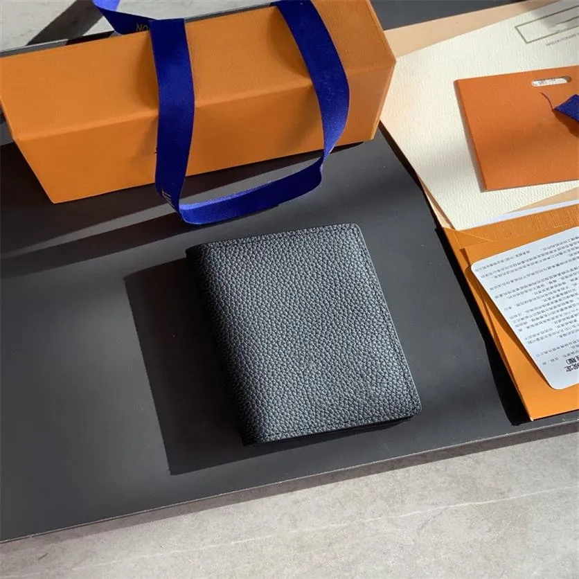 Männer Leder Kurzerbringliche männliche Geldbörsen Geld Clip Kreditkarte Dollar Blau Farbe Pass Brieftaschen Kartenhalter für Mann mit Box235u