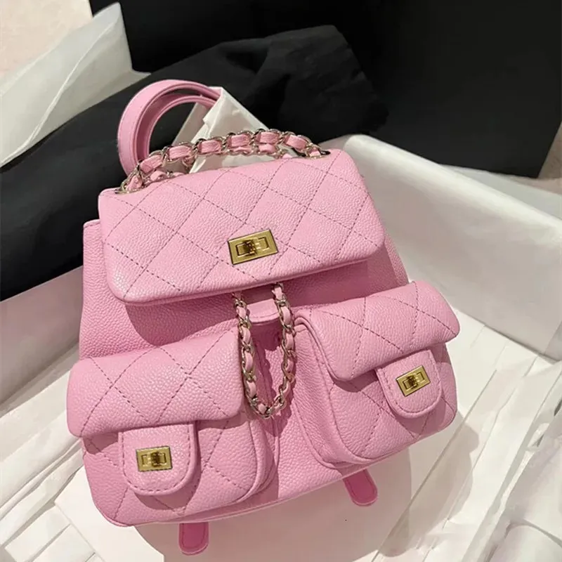 School Bags Spring And Summer Trendy Solid Color Fashion Versatile Backpack Urban Busines s Bag Chain Lightweight Matching 231216