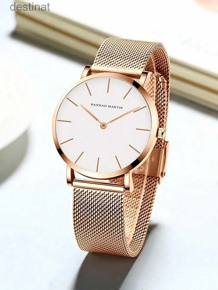 Relojes de mujer Reloj de mujer de primeras marcas Dropshipping Japón movimiento de cuarzo 36 mm oro rosa resistente al agua relojes minimalistas nórdicos de moda para mujer L231216