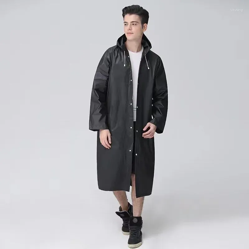 Chubasqueros Unisex de calidad para mujer, ropa de lluvia EVA para acampar, abrigo Impermeable, traje Chubasquero negro, Poncho de lluvia impermeable para hombre