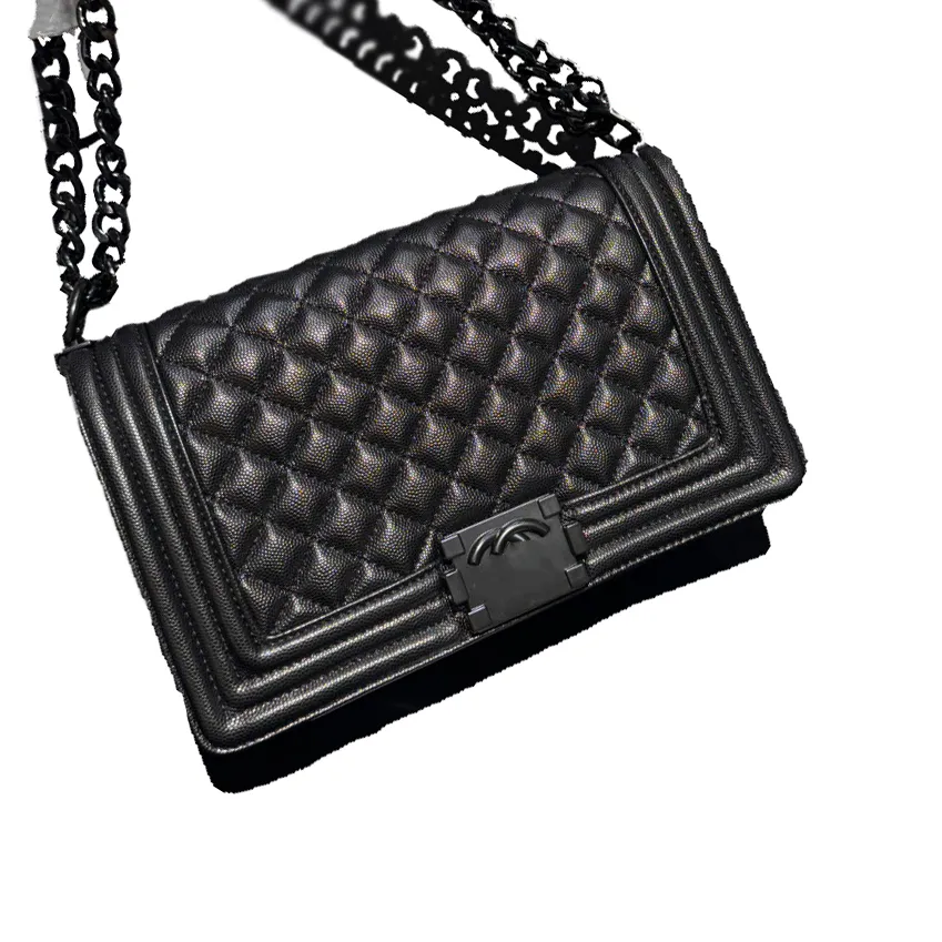 24SS Famous Designer Black Series Women Shoulder Bags Luxury French Brand Paris Fashion Sign Crossbody Bag Classic Leather Panel New Nylon Chain Messenger Bag