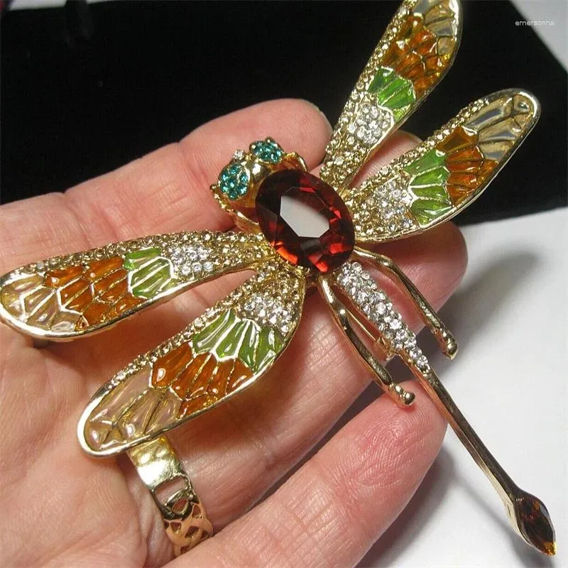 Broszki puste okienne emalia olej o olej o dużej rozmiarze Dragonfly Pin for Women Osobowość Pinki owadowe Pinki biżuterii Prezent biżuterii