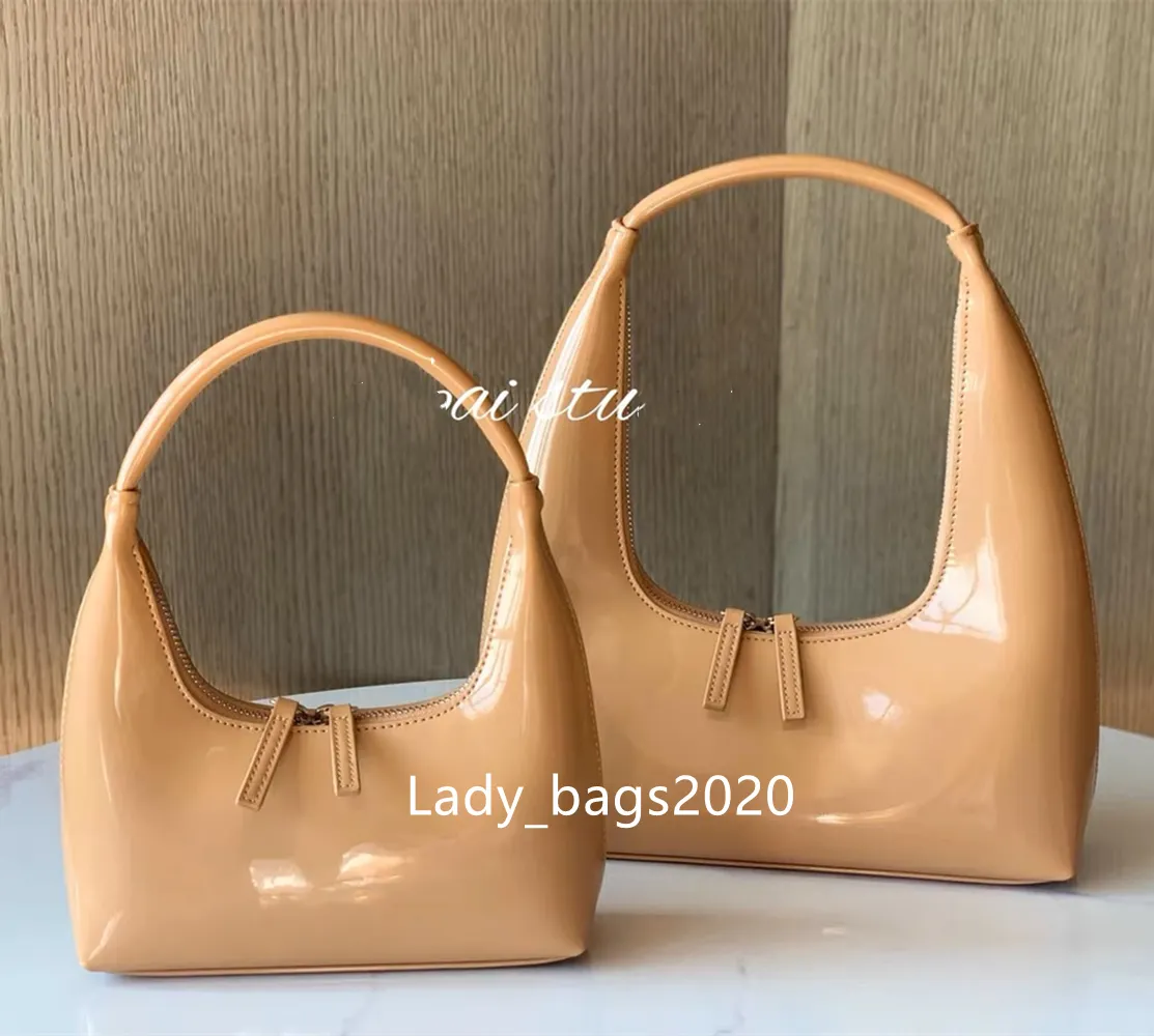 Margesherwood Bag hobo axel halva månväskor stora kvinnor nisch godis handväska axillär handväska designer handväska patent läder dumpling tote underarm crossbody väskor