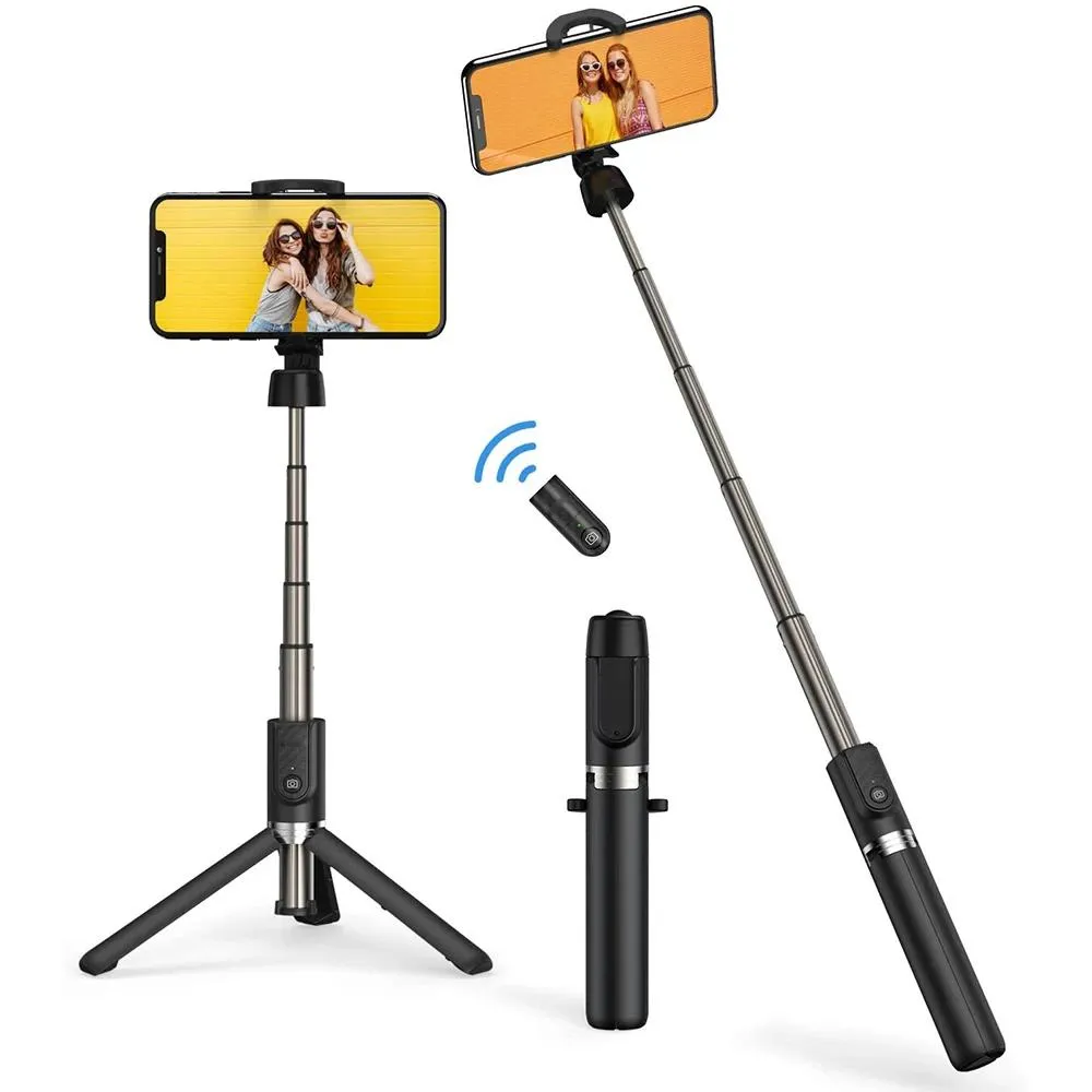 Innehavare 3in1 Mini Bluetooth Selfie Stick Tripod Aluminium Monopod Stand för Xiaomi Mi 10 9T Redmi Note 9 8 7 K30 9A 9C Ultra Huawei -telefon