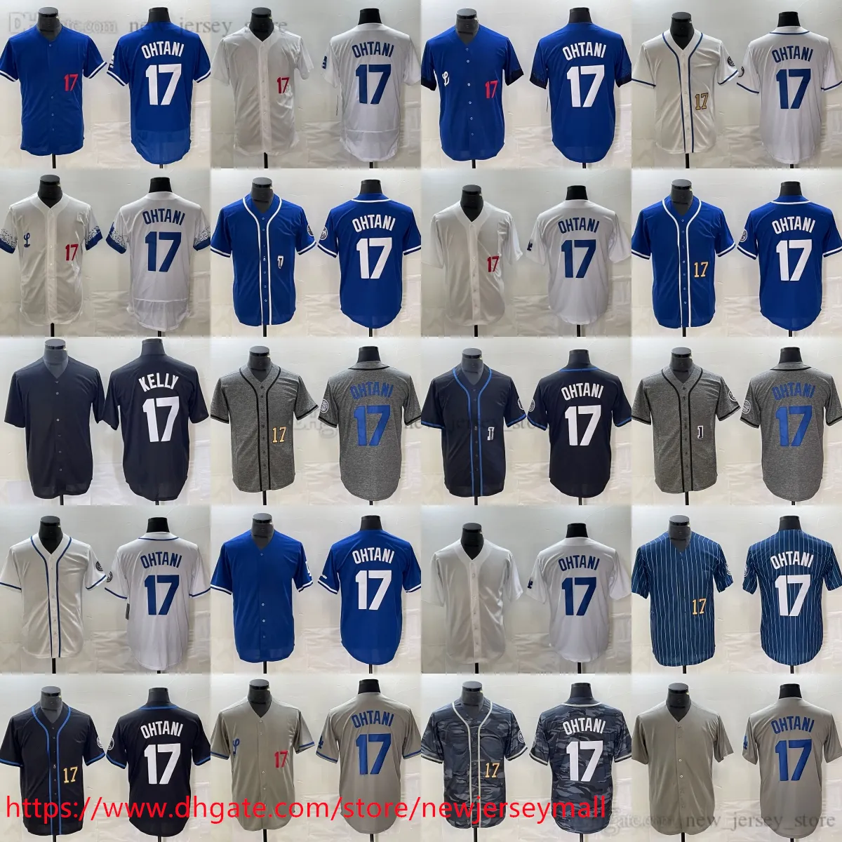 2024 Yeni Beyzbol 17 Shohei Ohtani Jersey Evden Uzak Nefes Alabilir Spor Gömlekleri Adam Kadın Gençlik Çocuklar