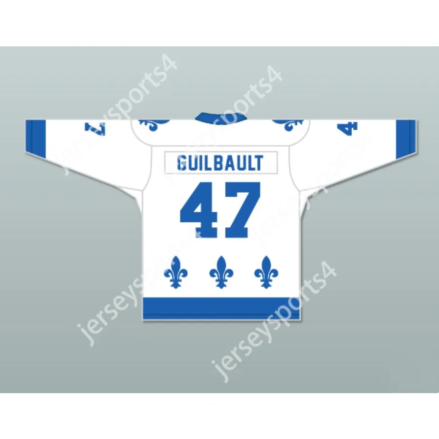 Custom Gilles Guilbault 47 Le National de Quebec Jersey-Lance Et Compte New Top Sched S-M-L-XL-XXL-3XL-4XL-5XL-6XL