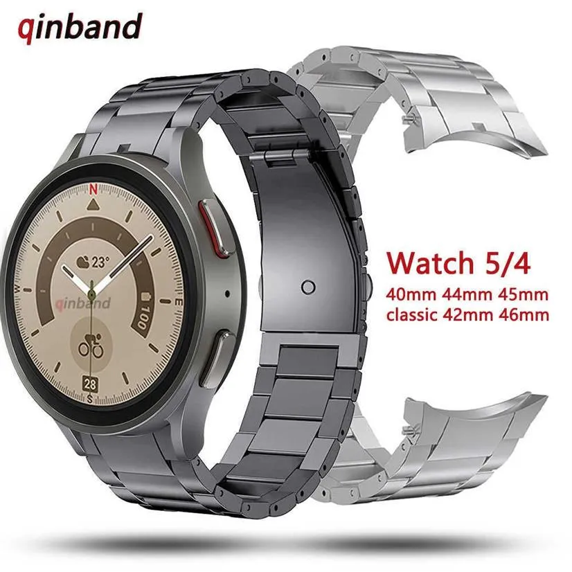 Correas de reloj sin espacios, correa de Metal de titanio para Samsung Galaxy Watch 5 Pro, 45mm, 40mm, 44mm, correa de reloj para Samsung Watch4 Classic 300A