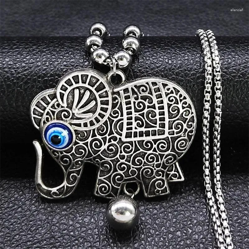 Pendant Necklaces Lucky Animal Elephant Necklace Stainless Steel Tree Of Life Tibetan Chain Gift Jewelry Collares De Moda 2023 Mujer NS01