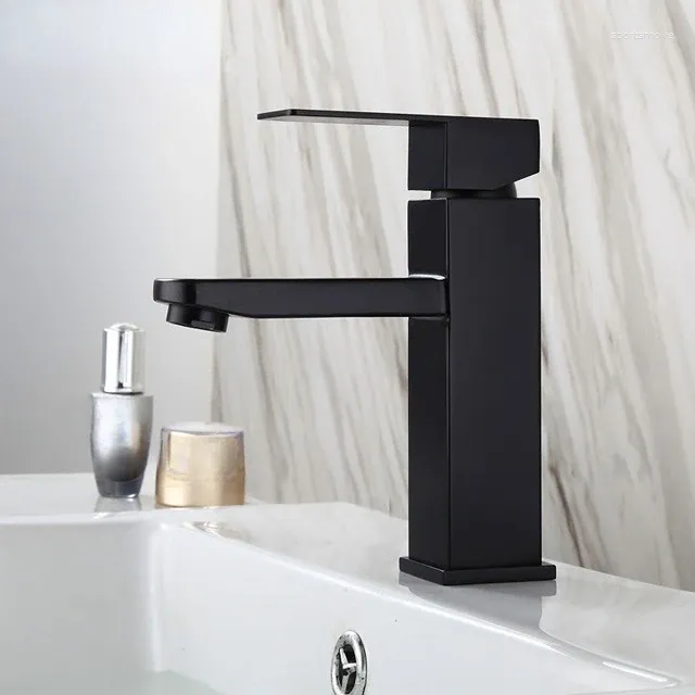 Bathroom Sink Faucets Basin Faucet Countertop Mounted And Cold Mixer Matte Black Lavatory