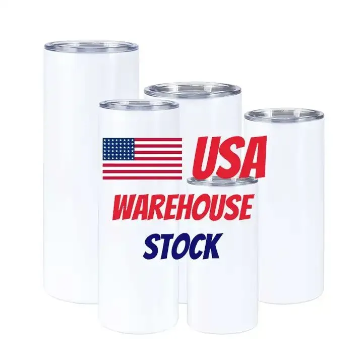 US CA Stock 20oz Car Tumblers Sublimering Blanks White Rostfritt stål Laror och kvinnliga studenter Vattenflaskor 1216