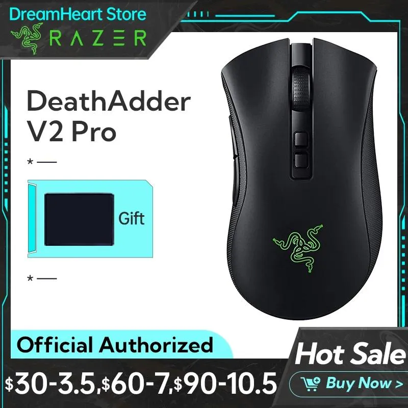 CPU's Razer Deathadder V2 Pro Draadloos 20000 dpi 2,4 GHz Programmeerbare knoppen Gaming Muis Bestinclass Ergonomie voor pc-laptop