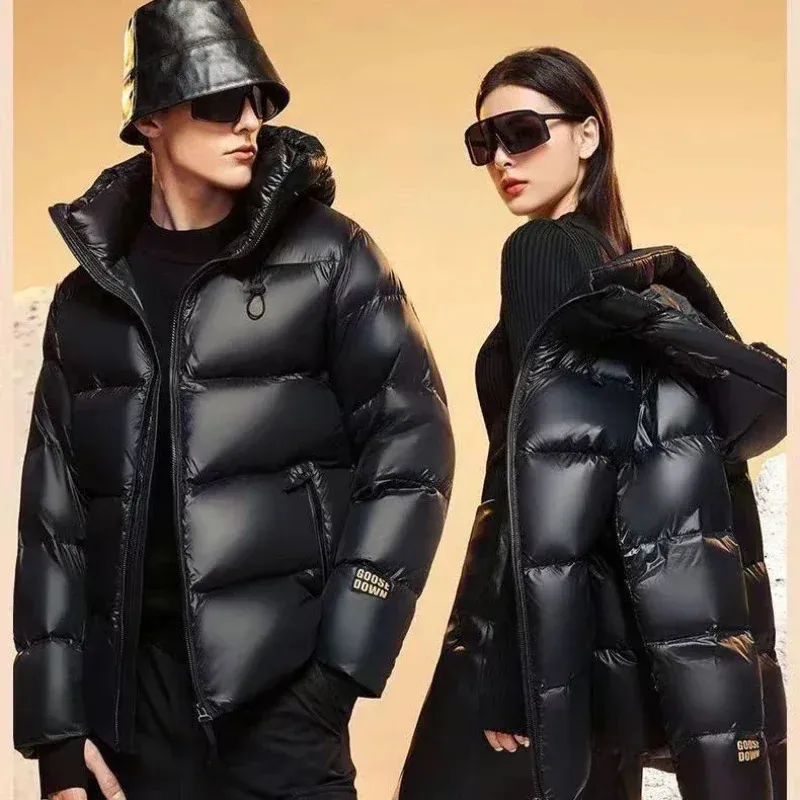 Men's Down Parkas Men Winter Fashion White Duck Down Coat Male Retro Light Thin Down Jackets Men Solid Color Loose Hooded Overcoats H381 231215