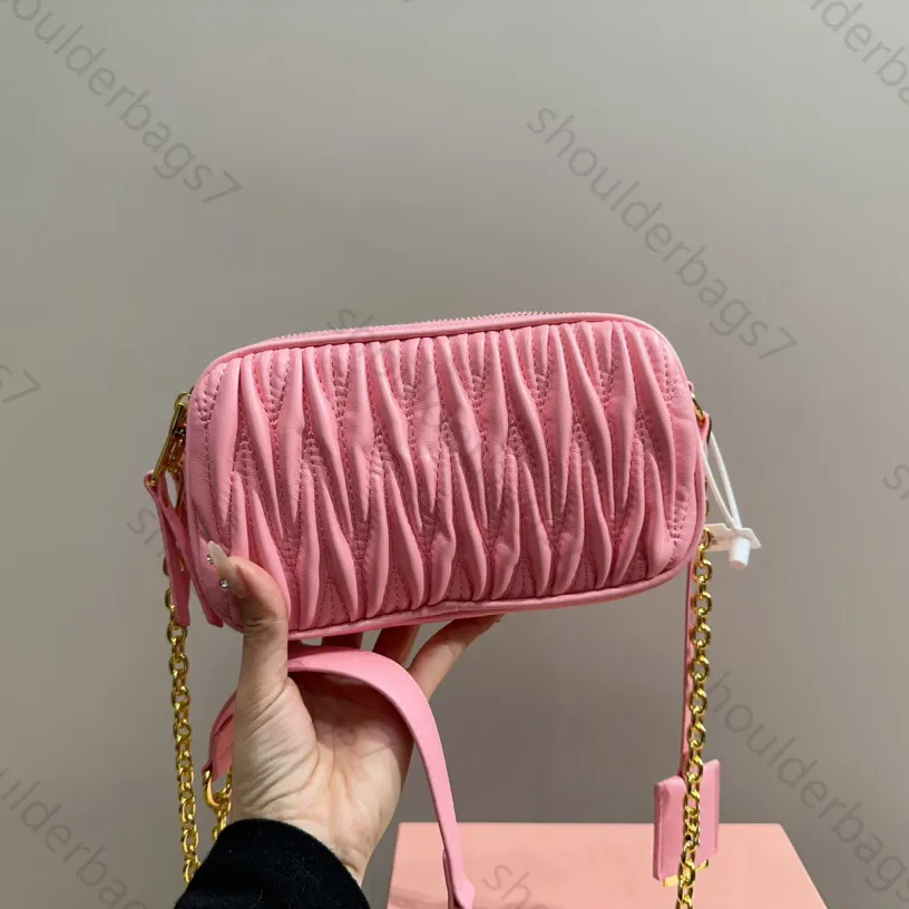 Złożone designerskie torby miękka skórzana torba z kamerą pikowane skórzane torebki Regulowane skórzane paski na ramię plisowane torby krzyżowe kobiety przechowywane torebki