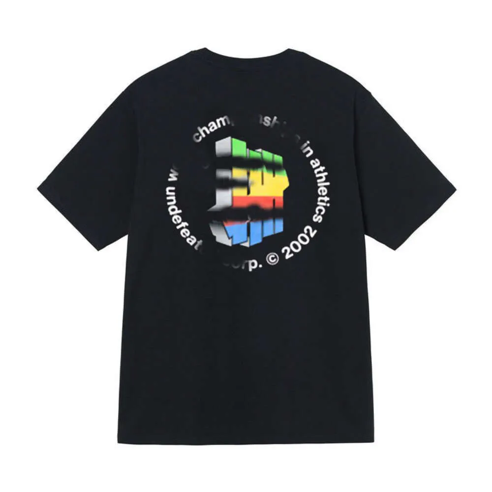 24SS 무패 5 바 둥근 목 짧은 소매 3 차원 화려한 편지 남성과 여성 애호가 느슨한 티셔츠 패션
