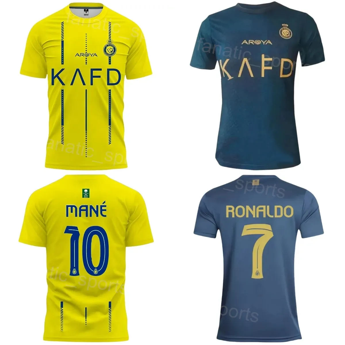 Al Nassr 23 24 Soccer 2 Sultan Al-Ghannam Jerseys 94 Anderson Talisca 7 Cristiano Ronaldo 10 Sadio Mane 29 Abdulrahman Ghareeb Football Shird Kits Uniform Clubチームチーム