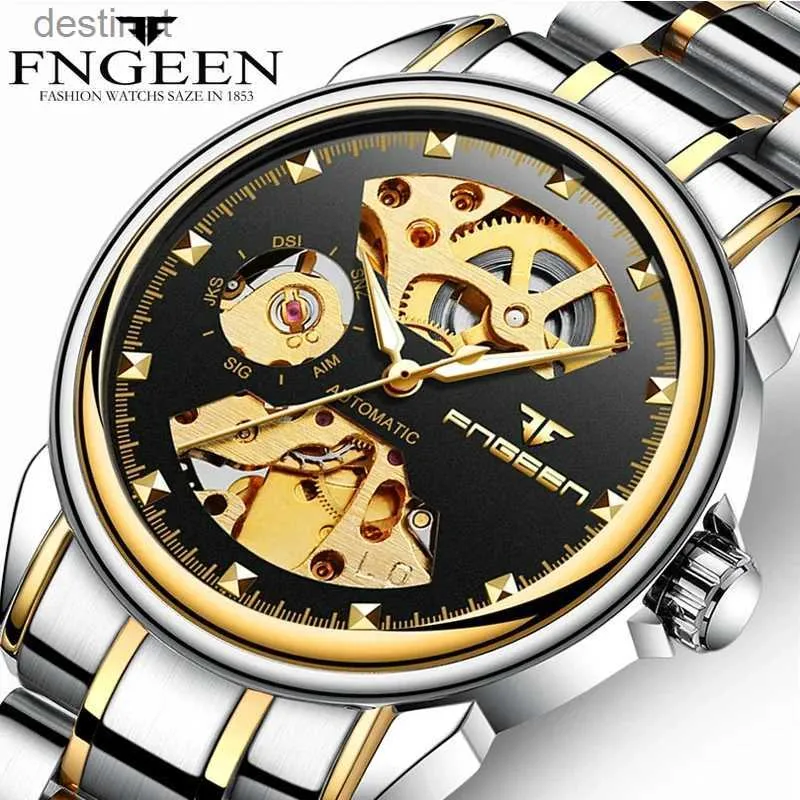 Women's Watches Skeleton Tourbillon Automatic Watch for Men Mechanical Mens Watches Fashion Womens Wristwatch Clock Waterproof Gold Reloj HombreL231216
