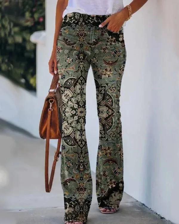 Dżinsy 3D Dibet Print Wzór dżinsy Paintowane spodnie damskie eleganckie styl dżinsowe spodnie panie swobodne dżinsy