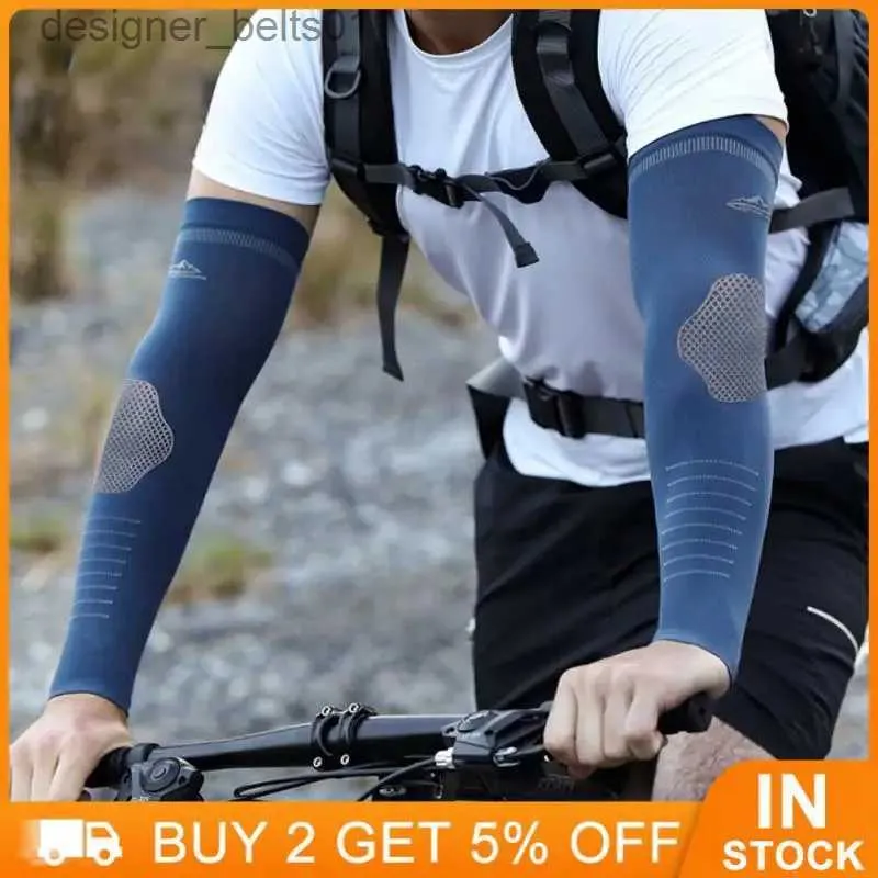 Рукава нарукавники 1 пара солнцезащитных рукавов из ледяного шелка Летние мужские эластичные нарукавники для езды на велосипеде Быстросохнущие, не впитывающие пот охлаждающие нарукавникиL231216