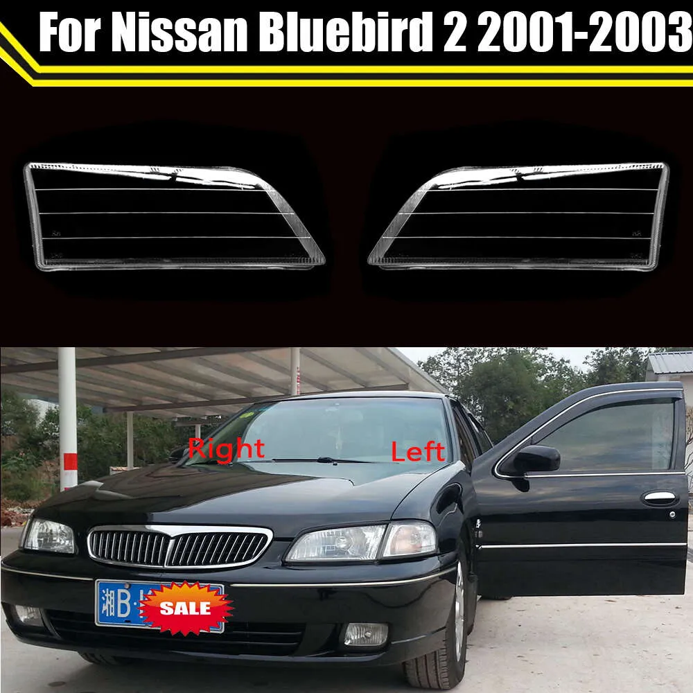 Per Nissan Bluebird 2 2001 2002 2003 Auto Borsette Lampada Ombra Trasparente Faro di Vetro Del Faro Copriobiettivo