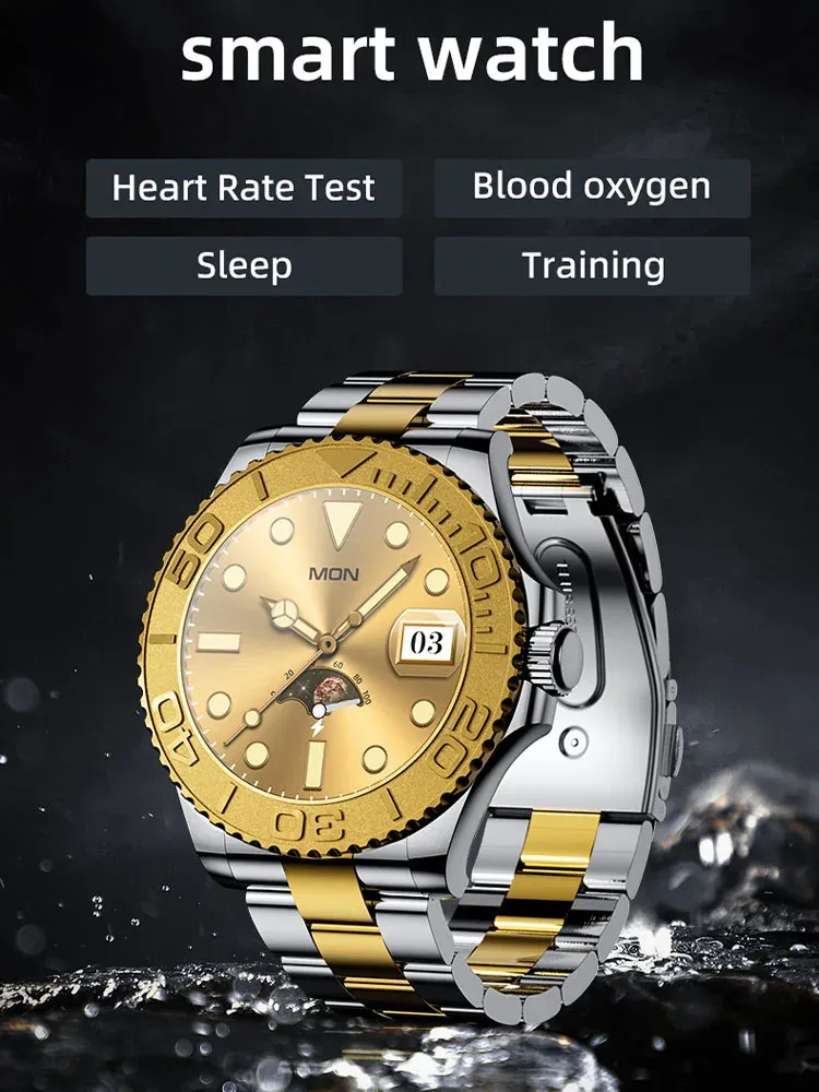 Diğer Saatler Erkekler İçin Akıllı Saat Smartwatch Bağlı AMOLED HD Ekran Çok Fonksiyonlu Fitness Spor Su Geçirmez Çelik Bilek Bt Çağrı 231216