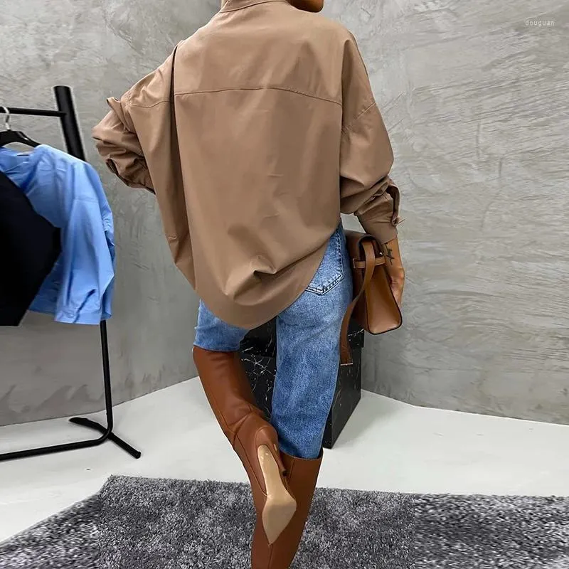 Blusas De Mujer Oficina Senoras Elegante Viaje Al Trabajo Camisa Solida Blusa Moda Mujer Camisas Sueltas Con Cuello En V Ropa Vintage De Manga Larga 2 653 DHgate