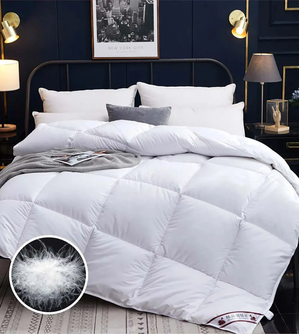 Set di trapunte Pane 3D Morbido piumino d'oca Piumino Piumino invernale Coperte autunnali Letto di piume Trapunta trapuntata Coperta Singola Completa Doppia King Size 231215