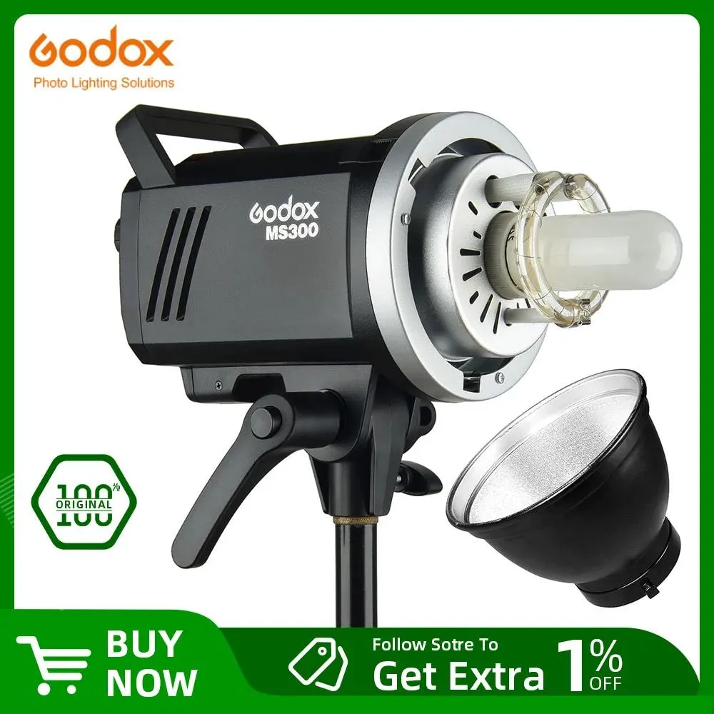 Materiał Godox 200W MS200 lub 300W MS300 Studio Flash 2.4G Wbudowany bezprzewodowy odbiornik Lekki kompakt