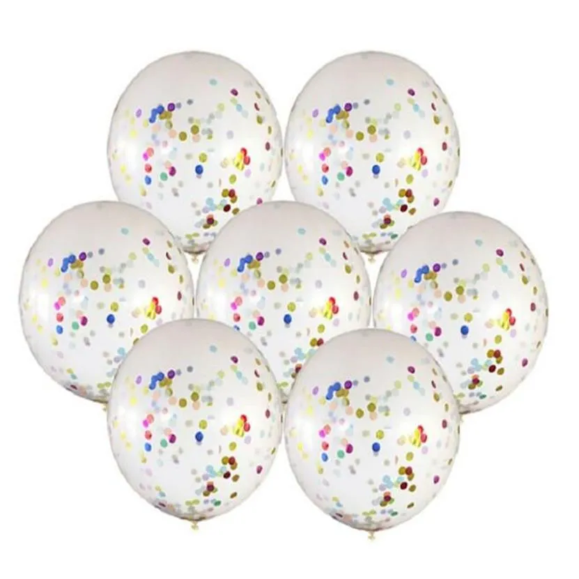Ballons géants en Latex de 36 pouces, avec confettis, grand, transparent, gonflable, décoration de Mariage, fête d'anniversaire, Favor261S